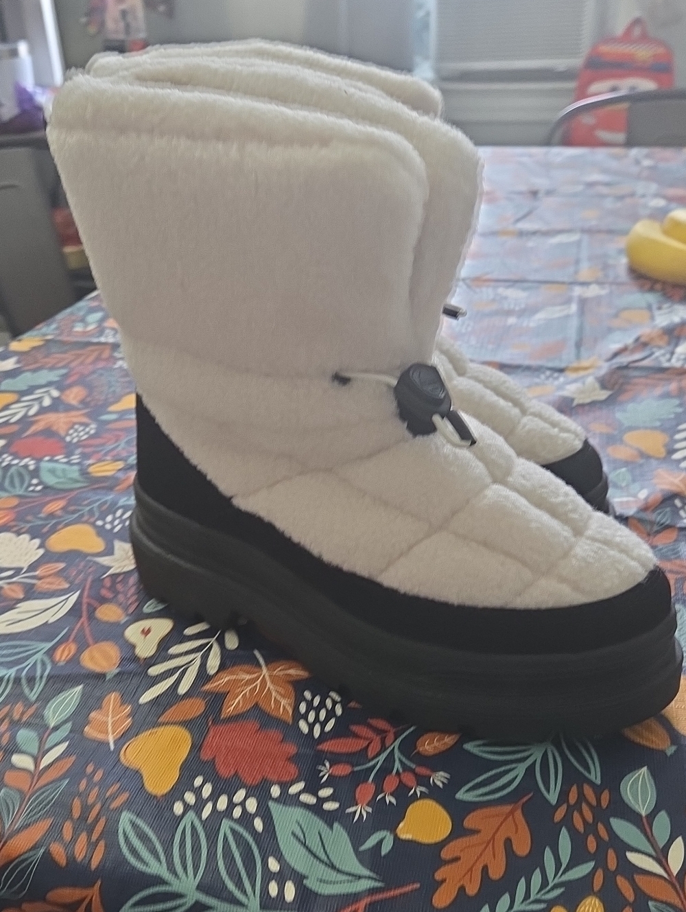 Pajar Women's Ivory Quilted Winter & Rain Boots with Black Sole
